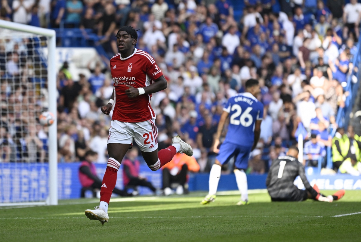 Elanga ghi bàn duy nhất giúp Nottingham Forest thắng Chelsea ngay trên sân Stamford Bridge. (Ảnh: Reuters)