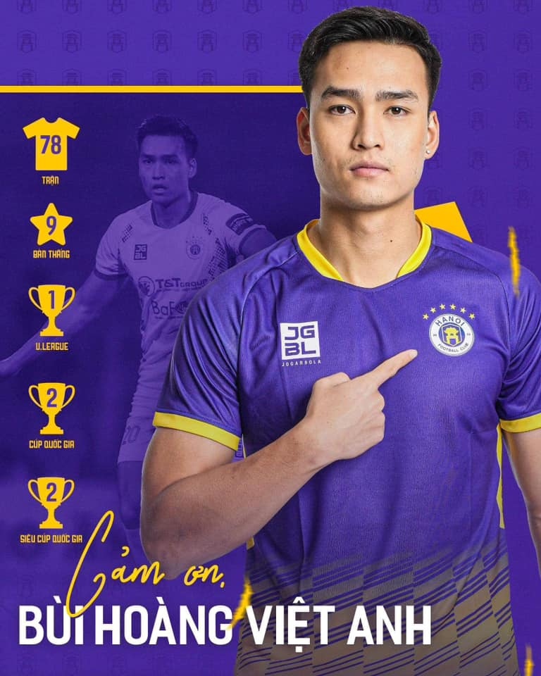 Hà Nội FC chia tay Bùi Hoàng Việt Anh (Ảnh: Hà Nội FC)