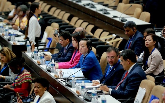 Đoàn Việt Nam do Phó Thủ tướng Trần Hồng Hà dẫn đầu đã tích cực tham gia, đóng góp có trách nhiệm vào các nội dung nghị sự của G77. (Ảnh: VGP)