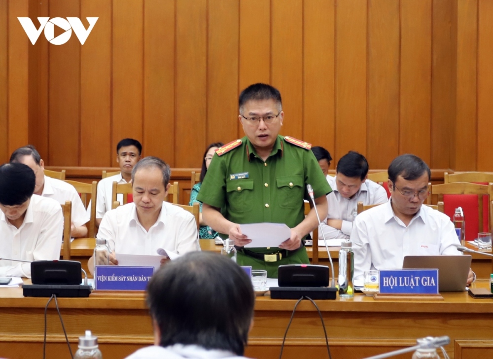 Đại tá Nguyễn Văn Tăng, Phó Giám đốc Công an thành phố Đà Nẵng phát biểu tại hội thảo về phối hợp xử lý tố giác, tin báo tội phạm.