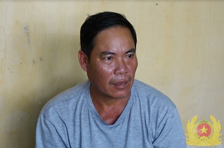 Lê Văn Quấn tại cơ quan công an. Ảnh: Công an Tiền Giang.