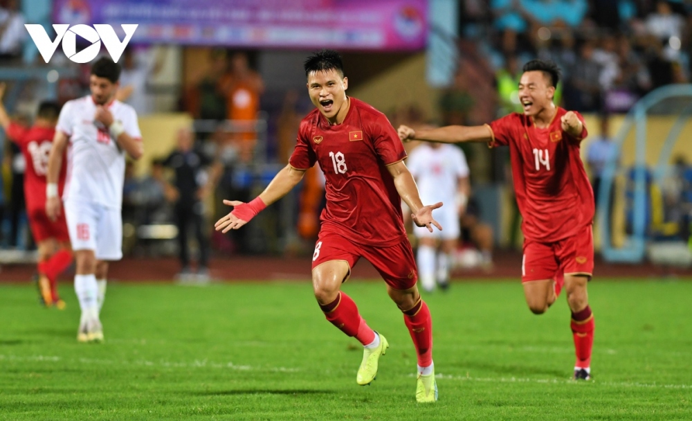 Trong trận giao hữu gần nhất trên sân Thiên Trường, ĐT Việt Nam đã thắng ĐT Syria 1-0. (Ảnh: Dương Thuật)