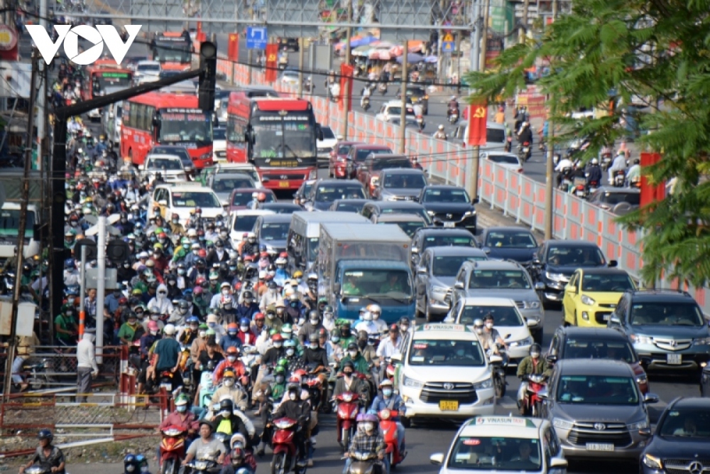 Kẹt xe, ùn tắc vẫn chưa thuyên giảm ở TP.HCM (Ảnh: HK)