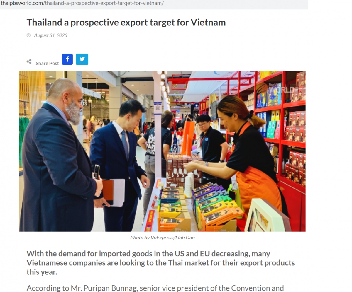 Hãng tin ThaiPBS đưa tin về quan hệ kinh tế Việt Nam-Thái Lan và triển vọng kinh tế Viết Nam trong thời gian tới