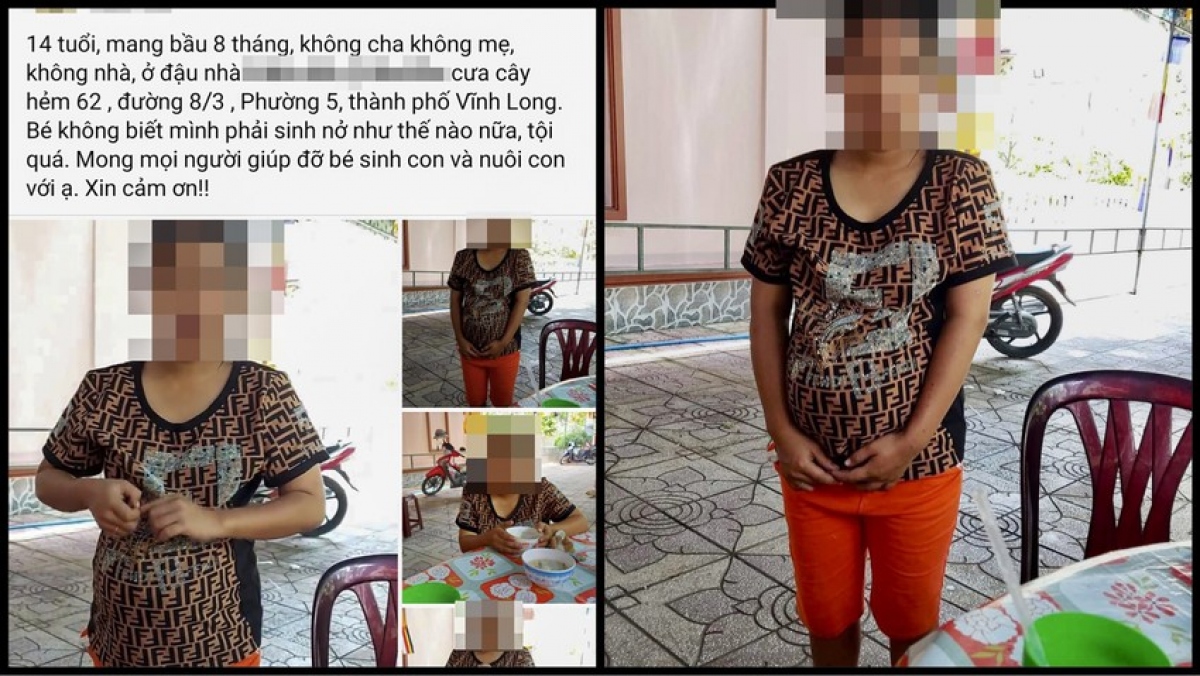 Bài đăng trên Facebook về bé gái 14 tuổi mang thai tám tháng