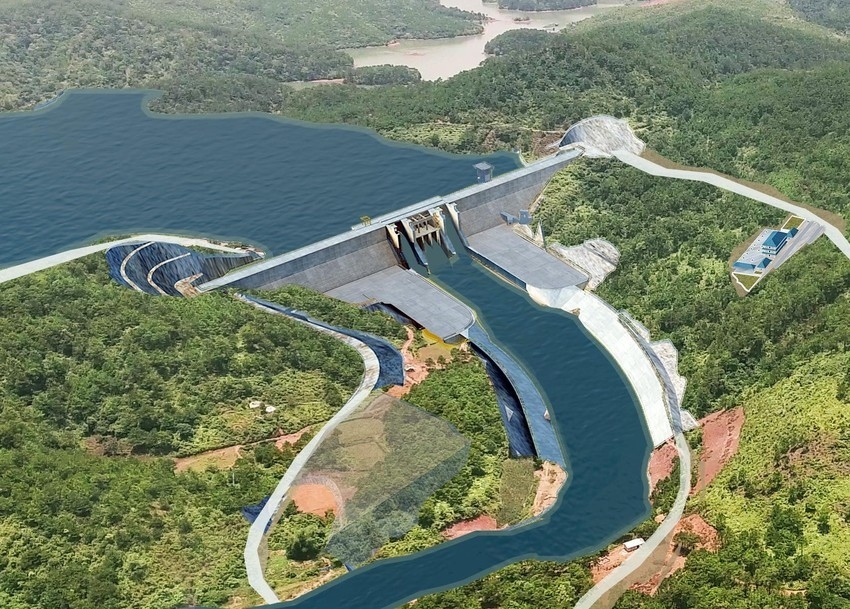 Phối cảnh đập thuỷ lợi hồ Ka Pét