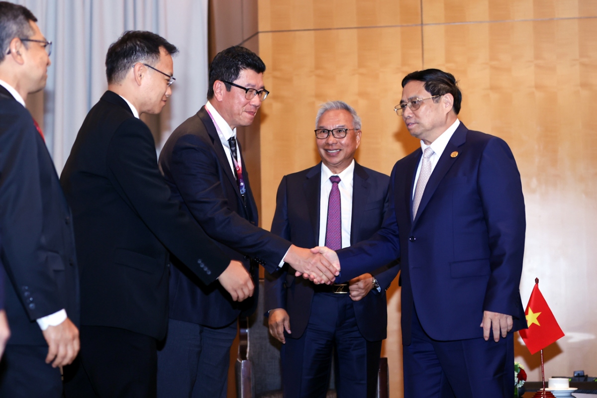 Thủ tướng Phạm Minh Chính tiếp lãnh đạo các tập đoàn lớn của Indonesia - Ảnh: VGP/Nhật Bắc