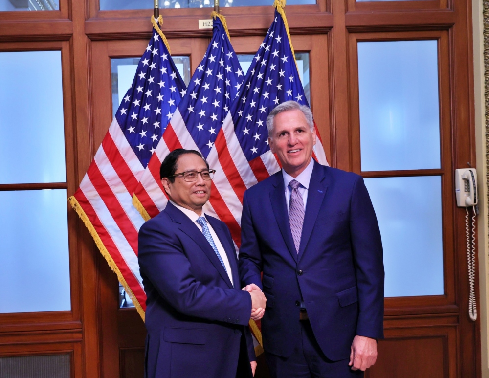 Thủ tướng Chính phủ Phạm Minh Chính đã có cuộc gặp với Hạ nghị sỹ Kevin McCarthy, Chủ tịch Hạ viện Hoa Kỳ.