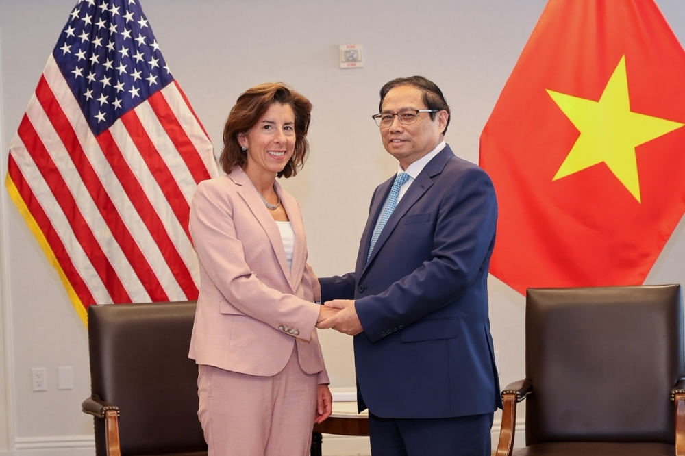Thủ tướng Chính phủ Phạm Minh Chính đã tiếp Bộ trưởng Thương mại Hoa Kỳ Gina Raimondo.