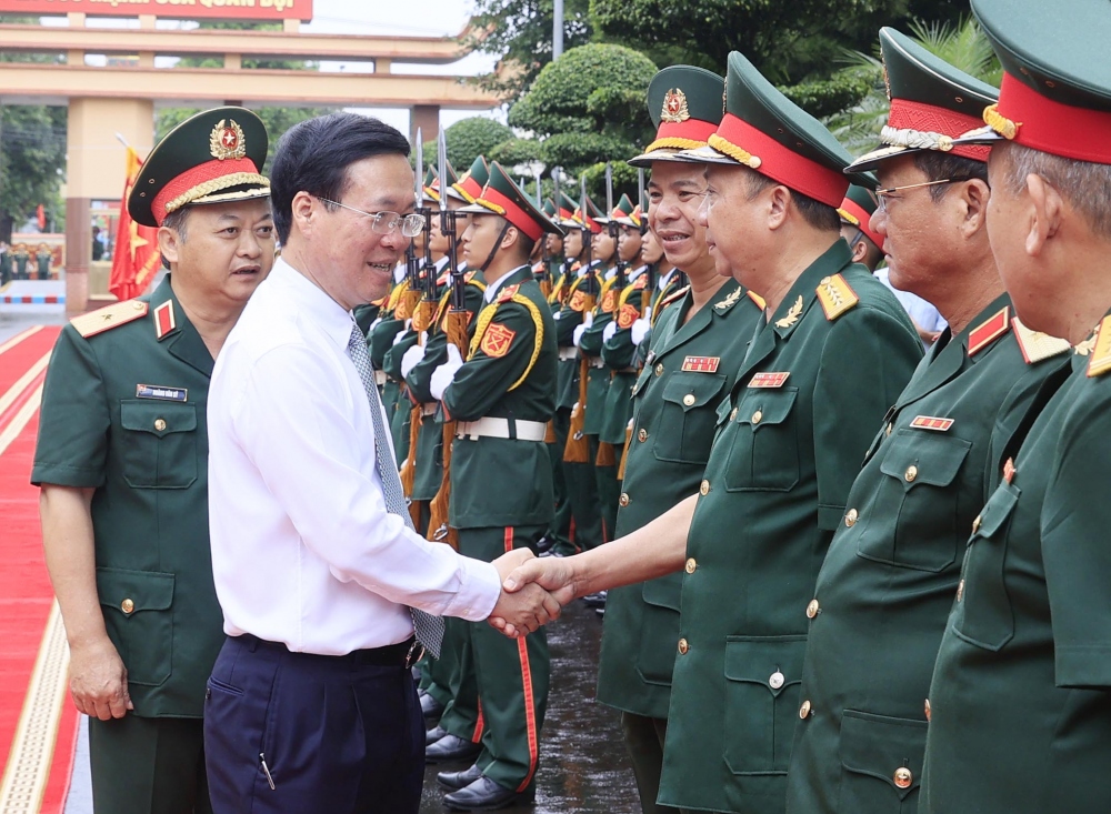 Lãnh đạo Binh đoàn 15 đón Chủ tịch nước tới thăm và làm việc