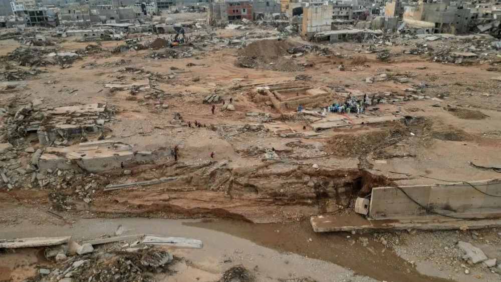 Chính quyền Libya đánh giá khoảng 70% cơ sở hạ tầng ở thành phố Derna bị phá hủy do lũ lụt. Ảnh: Alarabiya