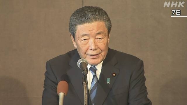 Ông Moriyama Hiroshi, Chủ tịch Ủy ban chính sách bầu cử Đảng LDP. Ảnh: NHK