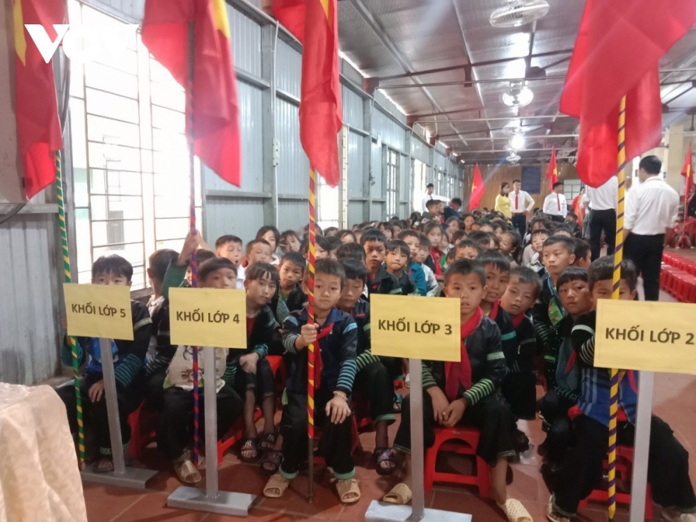The scene at a primary school in Tram Tau district of Yen Bai province