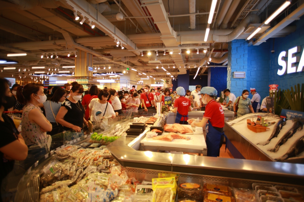 Quầy hải sản tươi sống tại siêu thị WinMart