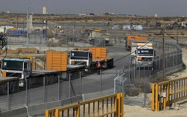 Israel cho phép xuất khẩu hàng hóa thương mại trở lại từ Dải Gaza. Ảnh: The Times of Israel