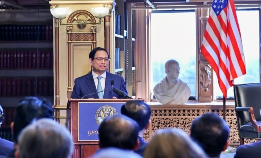 Thủ tướng Phạm Minh Chính tới thăm và phát biểu chính sách tại Đại học Georgetown, thủ đô Washington, D.C.