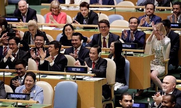 Tối 7/6/2019 (giờ Việt Nam), Chủ tịch Đại hội đồng Liên hợp quốc đã công bố Việt Nam chính thức trở thành ủy viên không thường trực Hội đồng Bảo an Liên hợp quốc nhiệm kỳ 2020-2021. Theo kết quả bỏ phiếu, có tổng cộng 192 trên tổng số 193 quốc gia, vùng lãnh thổ.