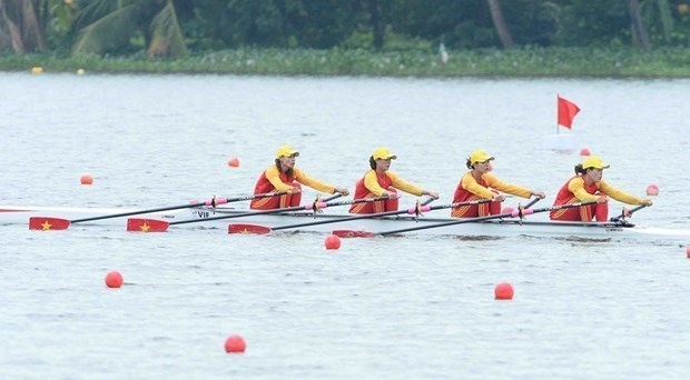 The Vietnamese rowing team continued to gain victory in the play-off round at the 19th Asian Games.