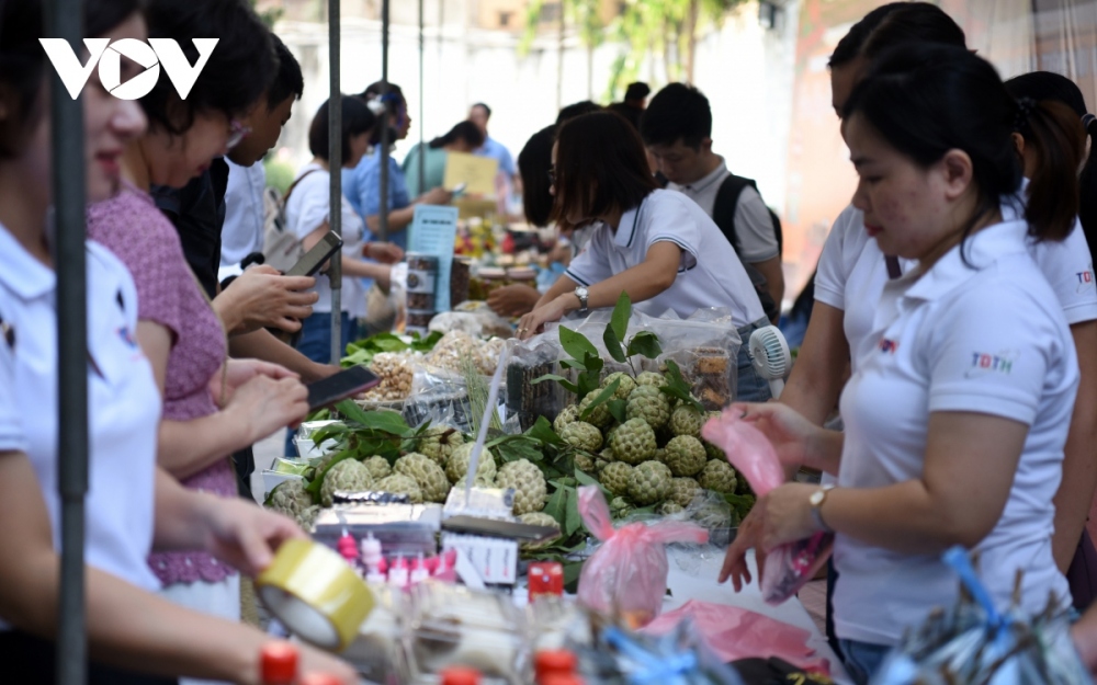 The Radio Technical Centre shows off the array of fresh goods on sale at their stall.