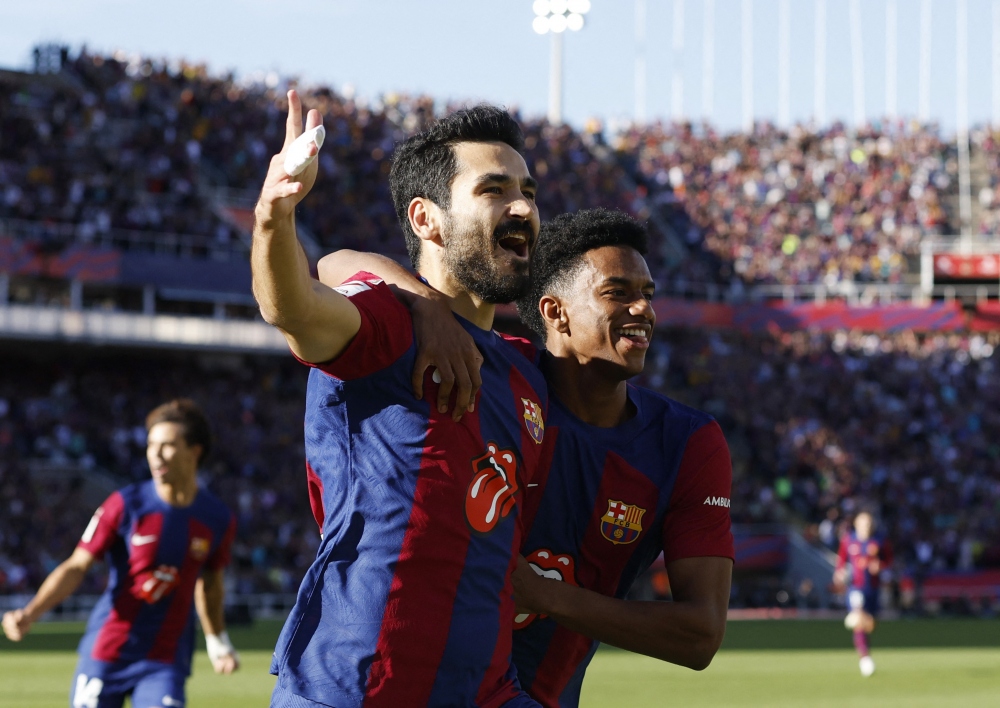 Barca khởi đầu như mơ trên sân nhà Nou Camp khi mở tỷ số ngay phút thứ 6 nhờ công của Gundogan. (Ảnh: Reuters)