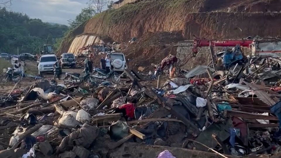 Hiện trường vụ đánh bom tại Kachin (Ảnh: Myanmar Times)