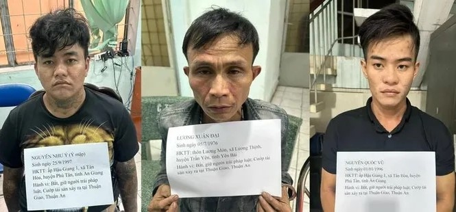 3 đối tượng bị bắt giữ (ảnh: CA).
