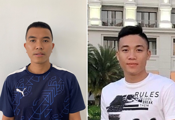 Nguyễn Văn Tuấn và Đinh Văn Anh (Ảnh: Công an TP Hải Phòng)