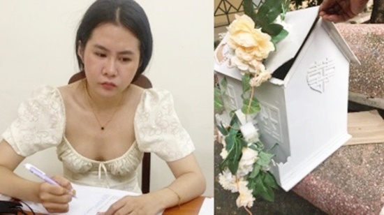 Hoàng Thị Khánh Linh tại cơ quan công an