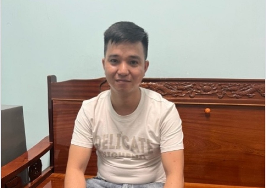 Lường Đình Luân tại cơ quan công an (Ảnh: CA)