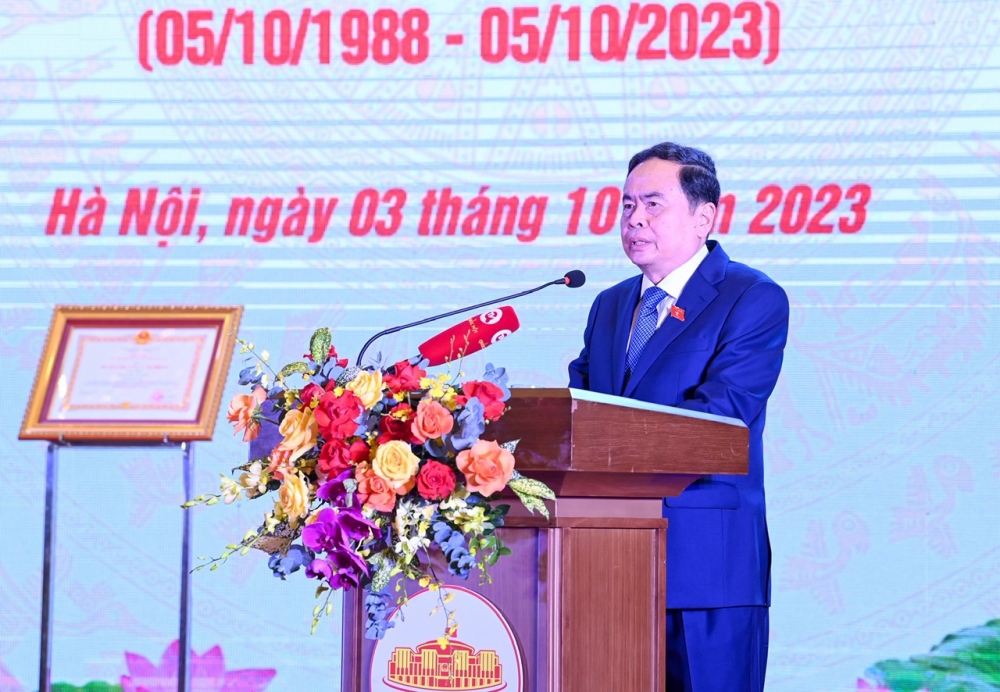 Phó Chủ tịch Thường trực Quốc hội Trần Thanh Mẫn phát biểu tại buổi lễ