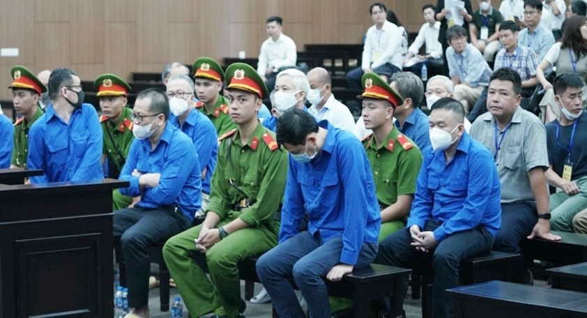 Các bị cáo tại phiên tòa