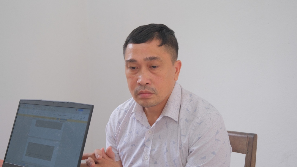 Đối tượng Bùi Thế Hữu tại cơ quan Công an.