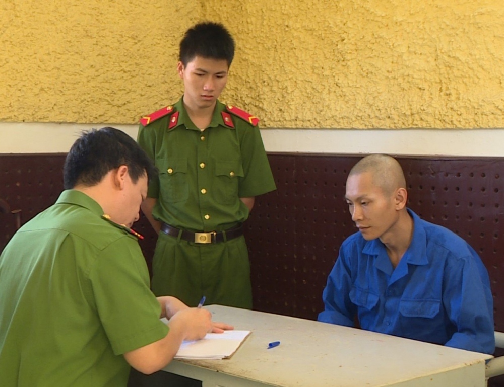 Đối tượng Đỗ Ngọc Hoàng tại cơ quan điều tra