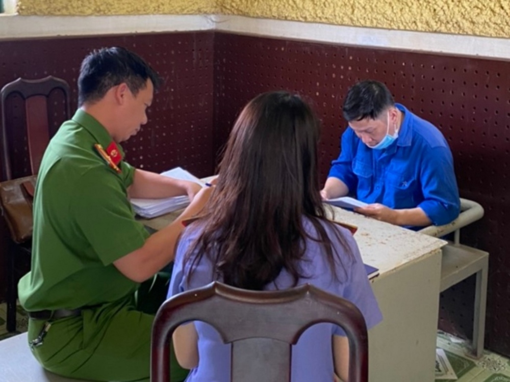 Đối tượng Trần Ngọc Đức tại cơ quan điều tra