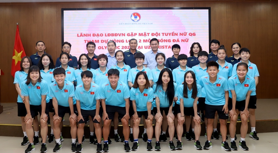 ĐT nữ Việt Nam chuẩn bị lên đường tham dự vòng loại 2 Olympic Paris 2024. (Ảnh: VFF)