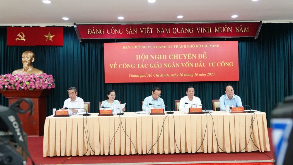 Hội nghị về giải ngân đầu tư công sáng 20/10 (Ảnh Q.H)
