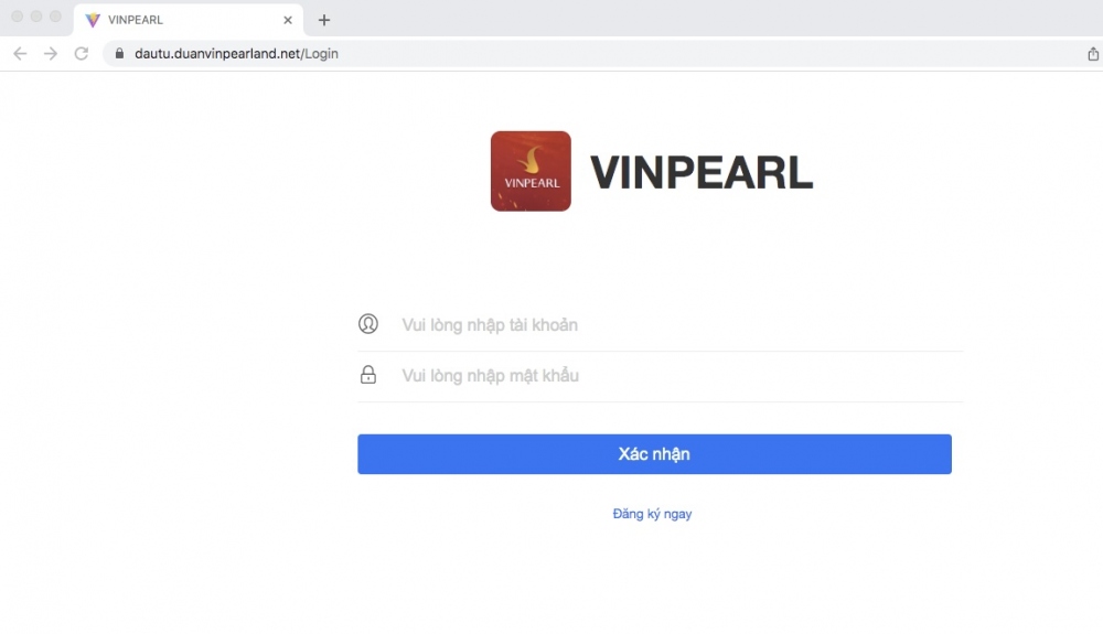 Chị N.N.T đã đăng ký tài khoản và nộp hơn 2,4 tỷ đồng trên trang web với đường link "http://dautu.duanvinpearland.net".