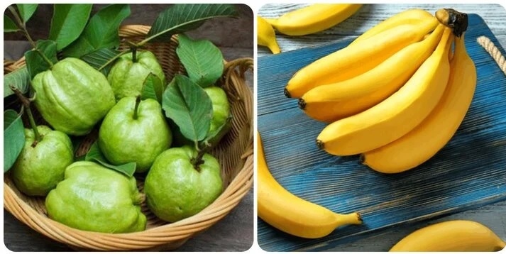 Ổi và chuối là hai loại quả rất tốt cho sức khỏe.
