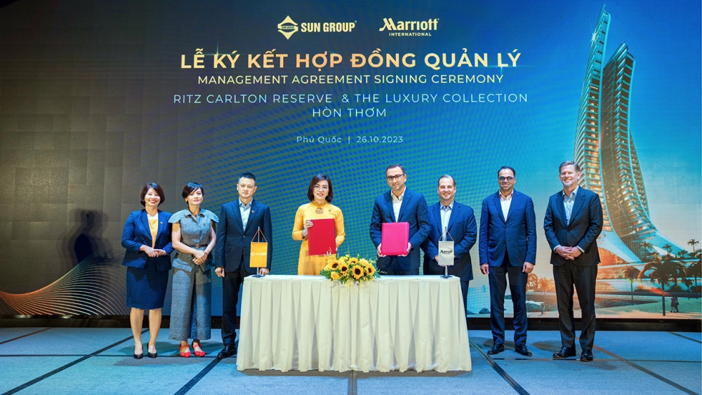 Sun Group cùng Marriott International chính thức ký kết quản lý 2 dự án nghỉ dưỡng cao cấp tại Hòn Thơm
