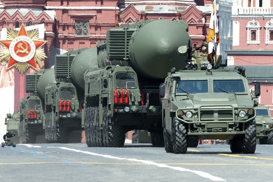 Hệ thống tên lửa đạn đạo xuyên lục địa RS-24 Yars của Nga. Ảnh: AP.