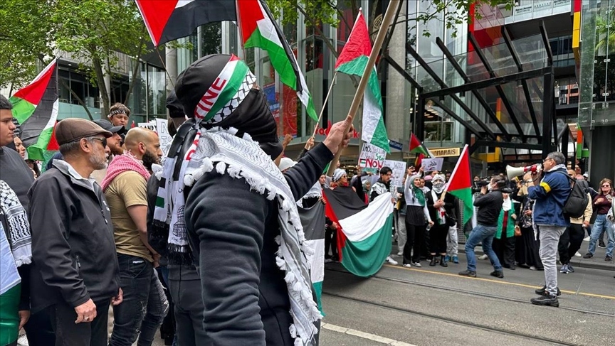 Người biểu tình ủng hộ Palestine tại trung tâm thành phố Sydney, Australia. Nguồn: AA.