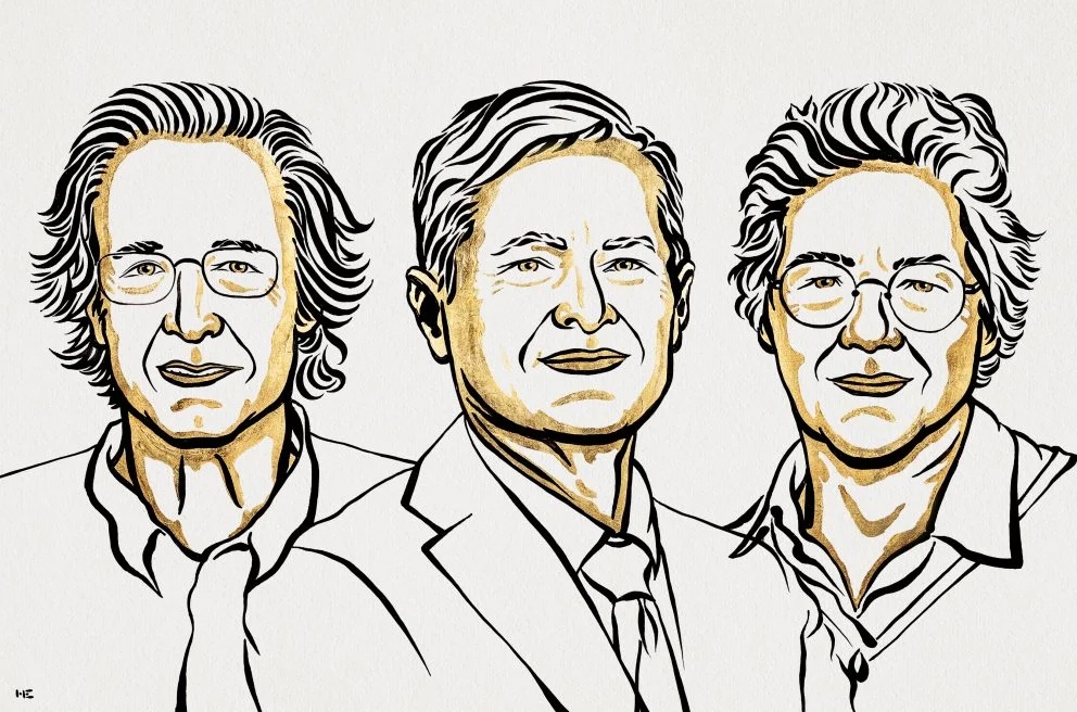 Các nhà khoa học Pierre Agostini (Mỹ), Ferenc Krausz (Đức) và Anne L’Huillier (Thụy Điển) đã trở thành chủ nhân của giải Nobel Vật lý năm 2023. Ảnh: Nobel Prize