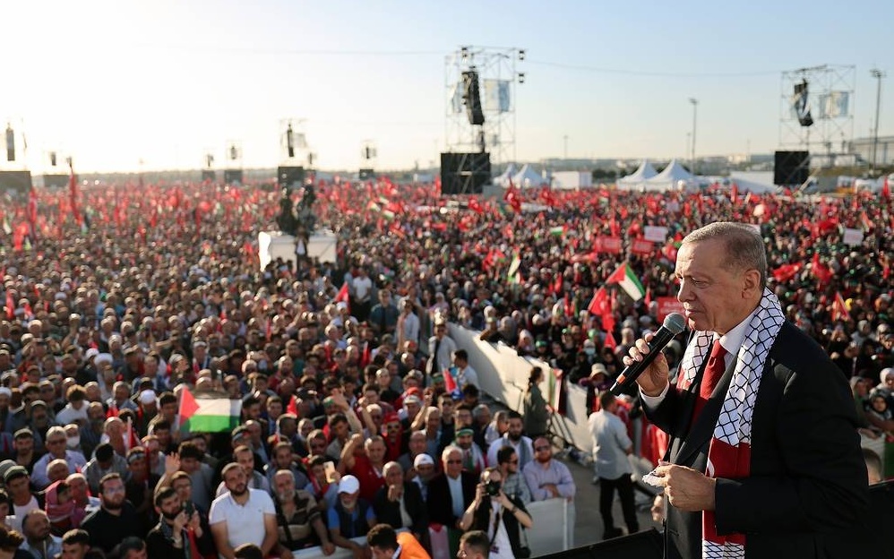 Tổng thống Thổ Nhĩ Kỳ Erdogan ủng hộ Palestine và Hamas. Ảnh: Anadolu.
