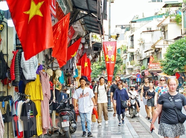 Foreign tourists in Hanoi