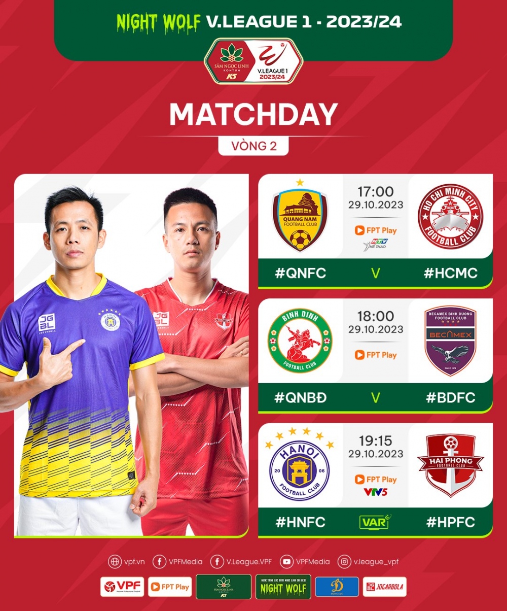 Các trận đấu diễn ra trong ngày hôm nay 29/10.