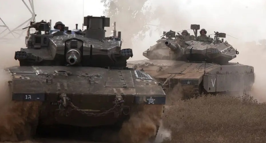Xe tăng Israel. Ảnh: AP.