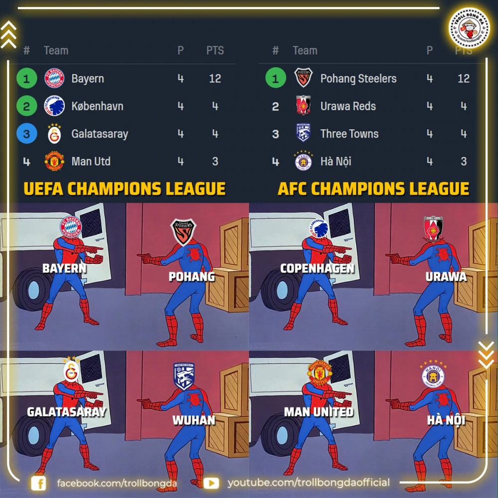 MU và Hà Nội FC giống nhau kỳ lạ. (Ảnh: Troll Bóng đá). 