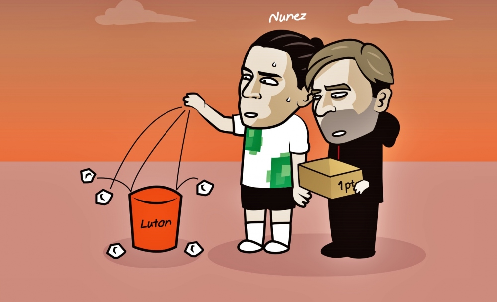 Darwin Núñez phung phí cơ hội khiến Liverpool bị Luton cầm hòa ở vòng 11 Ngoại hạng Anh.