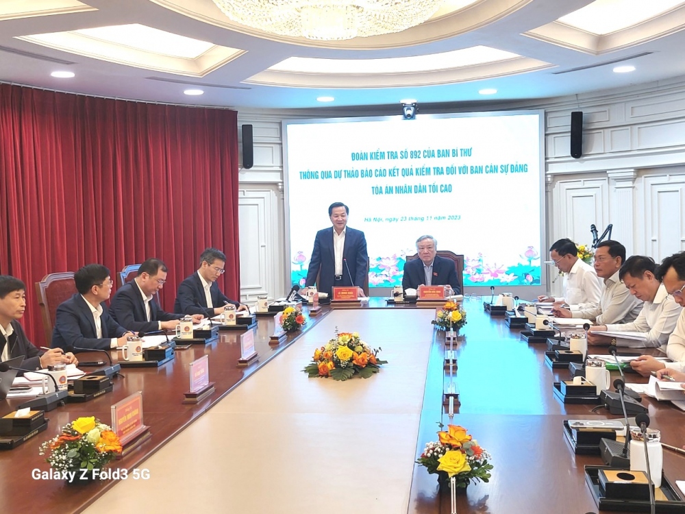 Phó Thủ tướng Lê Minh Khai, Trưởng đoàn kiểm tra phát biểu tại hội nghị