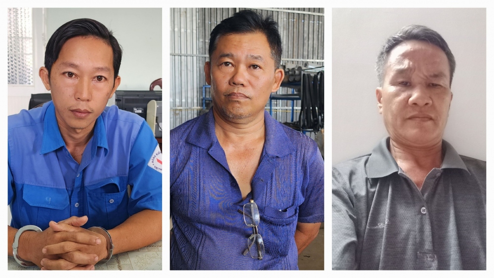 3 bị can Long, Công, Lộc (từ trái sang)